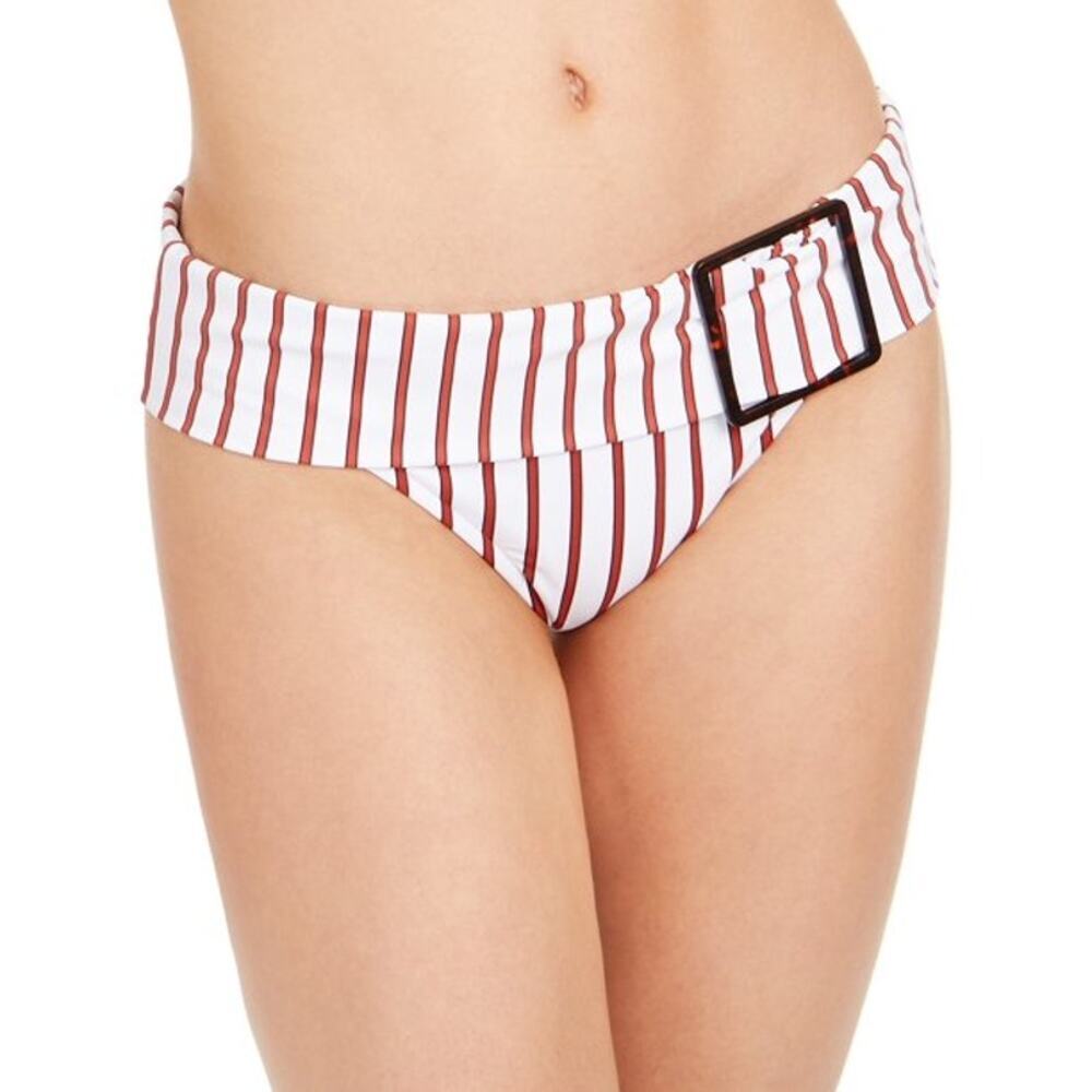 WeWoreWhat Women's Dark Red Stripes Annie Pinstripe Swim Bottom Size XL NWOT